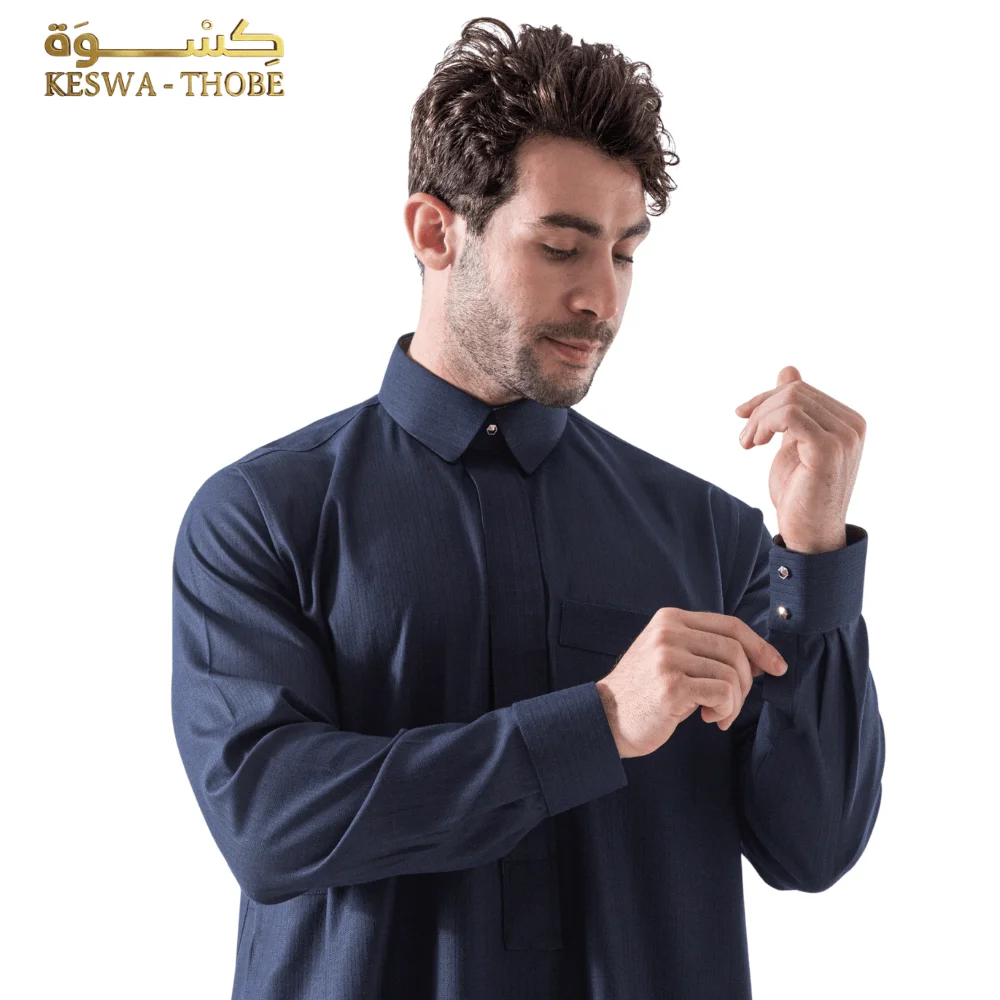 جلابية رجالي شتوي عمران كحلي من كسوة