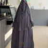 طقم فرنسي 3 قطع باللون الرمادي موديل سلمى وقفة كاملة