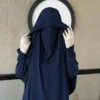 تفاصيل النقاب اللثمة والخمار في طقم خروج شرعي كحلي موديل سلمى