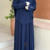 أكمام وأزرار طقم خروج شرعي كحلي موديل ليان