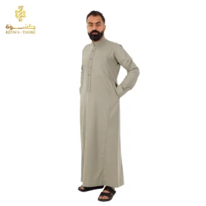 جلابية رجالي خليجي موديل رسلان وقفة أمامية كاملة