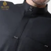 جلباب رجالي شتوي خامة فانس أسود تفاصيل الأزرار اللامعة