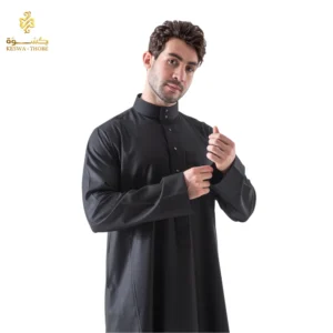 ثوب شتوي رجالي سعودي خامة فانس فيراني موديل يضبط أكمام البالطو